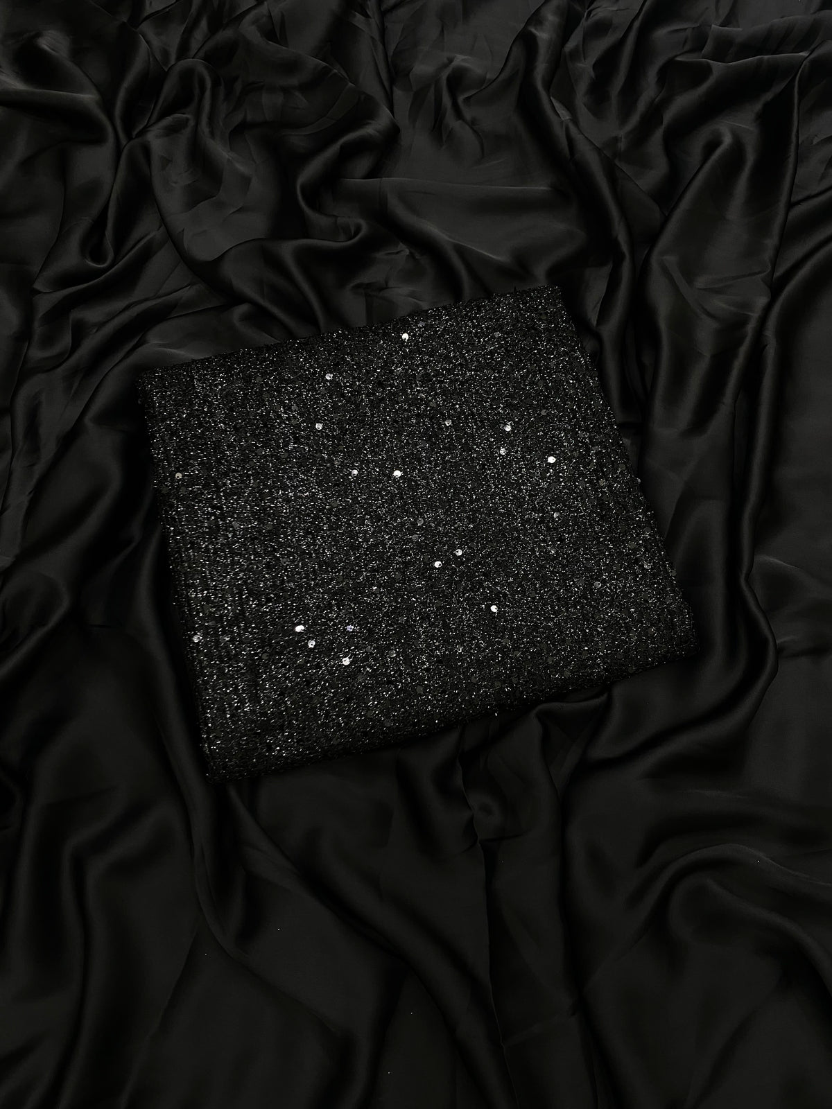 BLACK SEQUENCE SILK SAREE