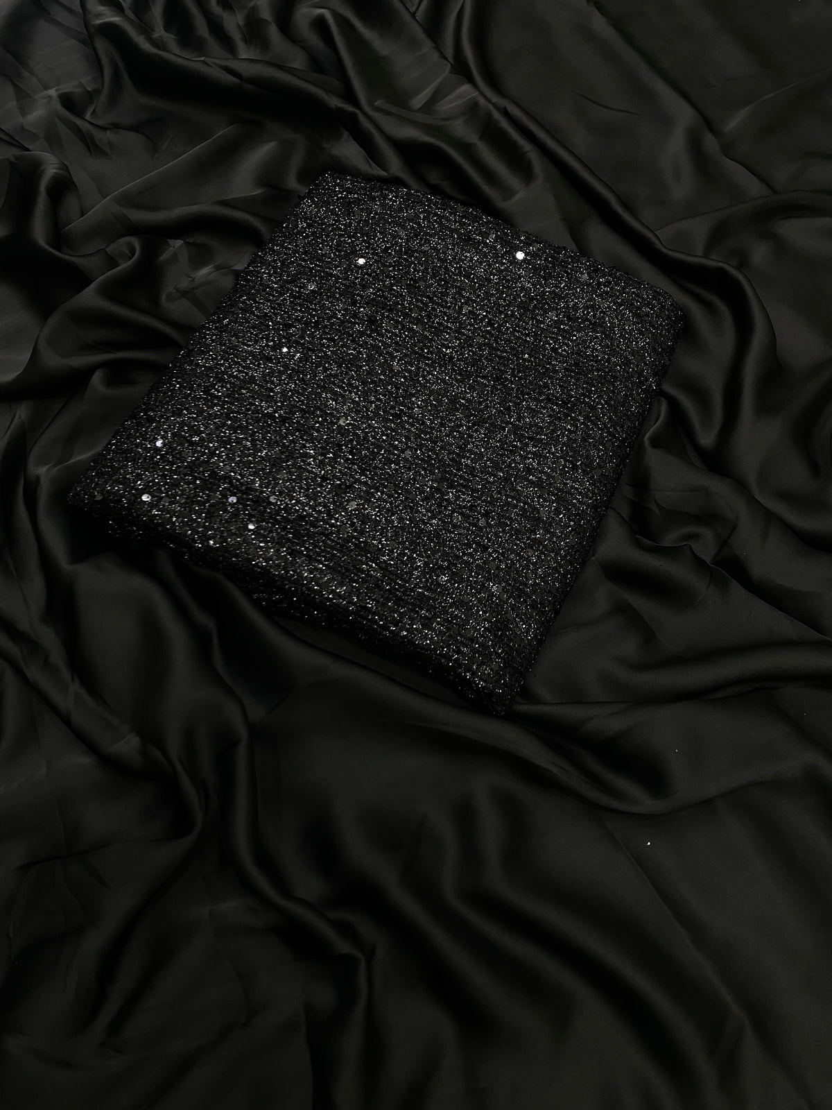 BLACK SEQUENCE SILK SAREE
