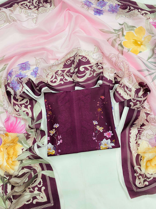 SWISS LAWN PURPLE 3 TONE