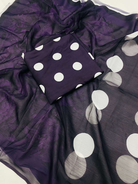 SWISS LAWN FULL PURPLE POLKA