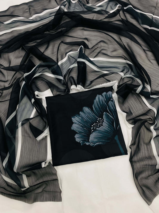SWISS LAWN MB BLACK GULAB