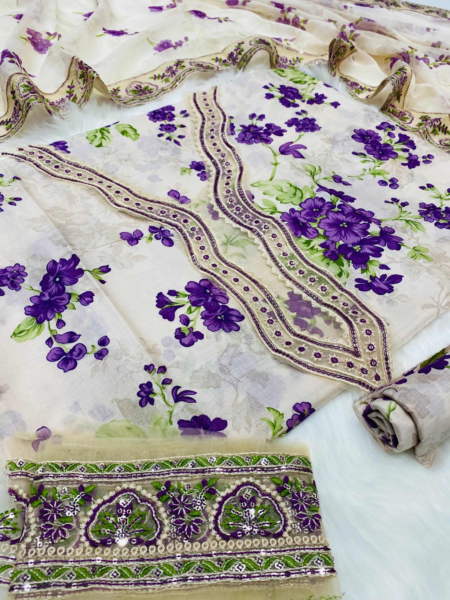 ANEELA’S SKIN PURPLE LUXURY LAWN