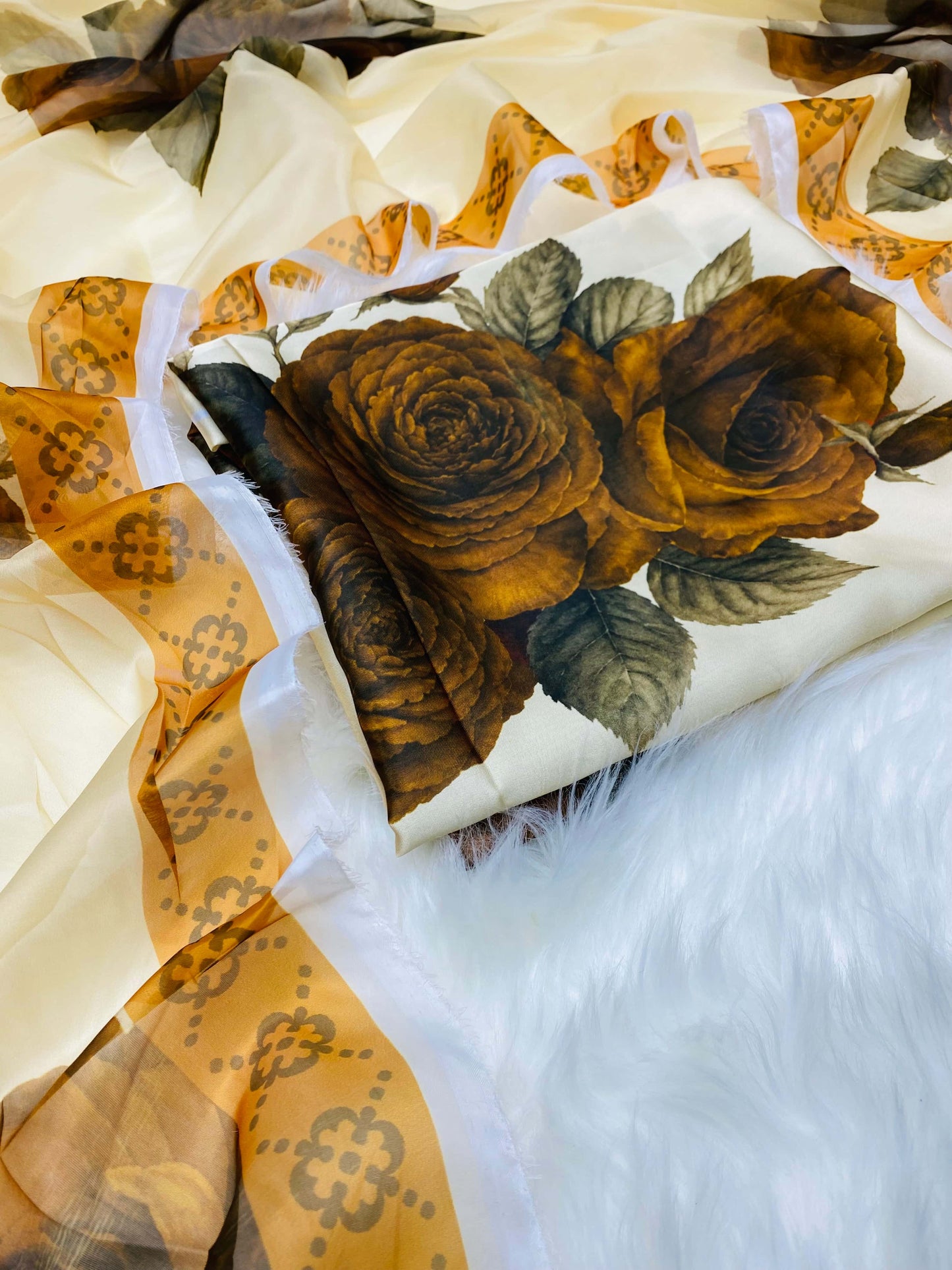 CHINA SILK SKIN MUSTARD GULAB