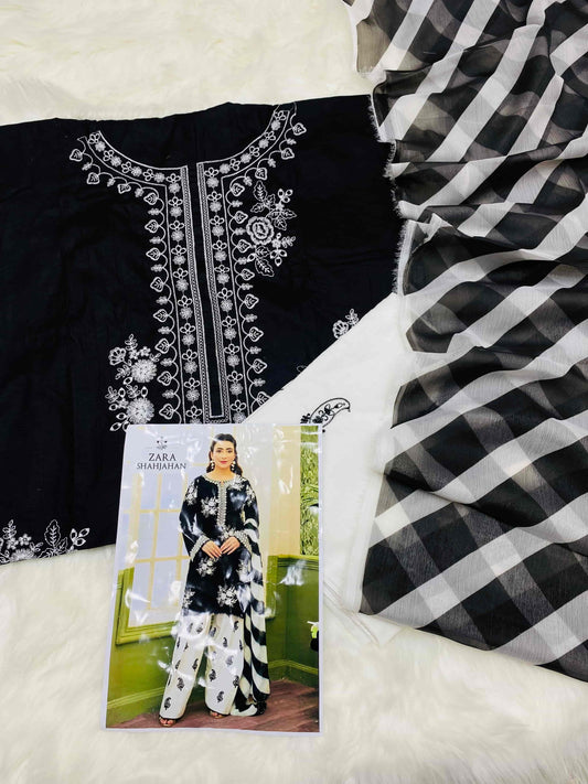 ZARA SHAHJAHAN BAREEZE BLACK