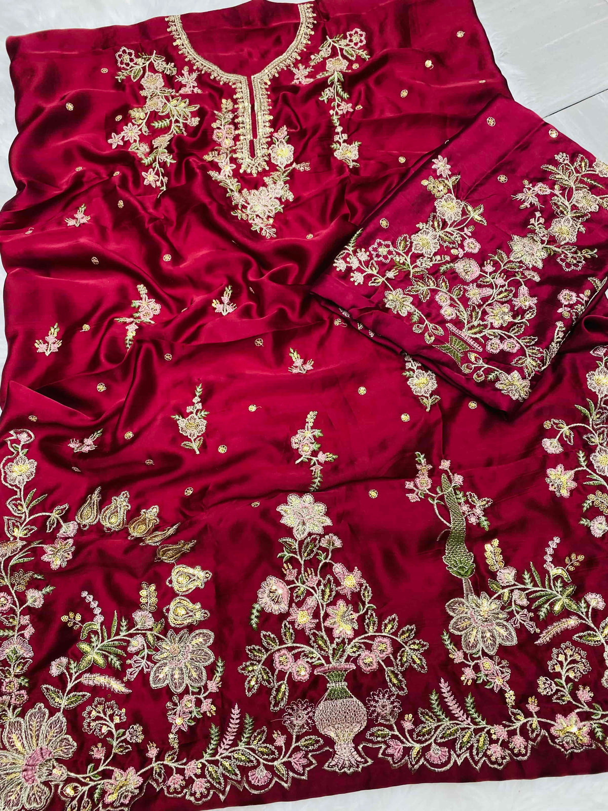 ETHNIC 2PC KAFTAN MAHROON
