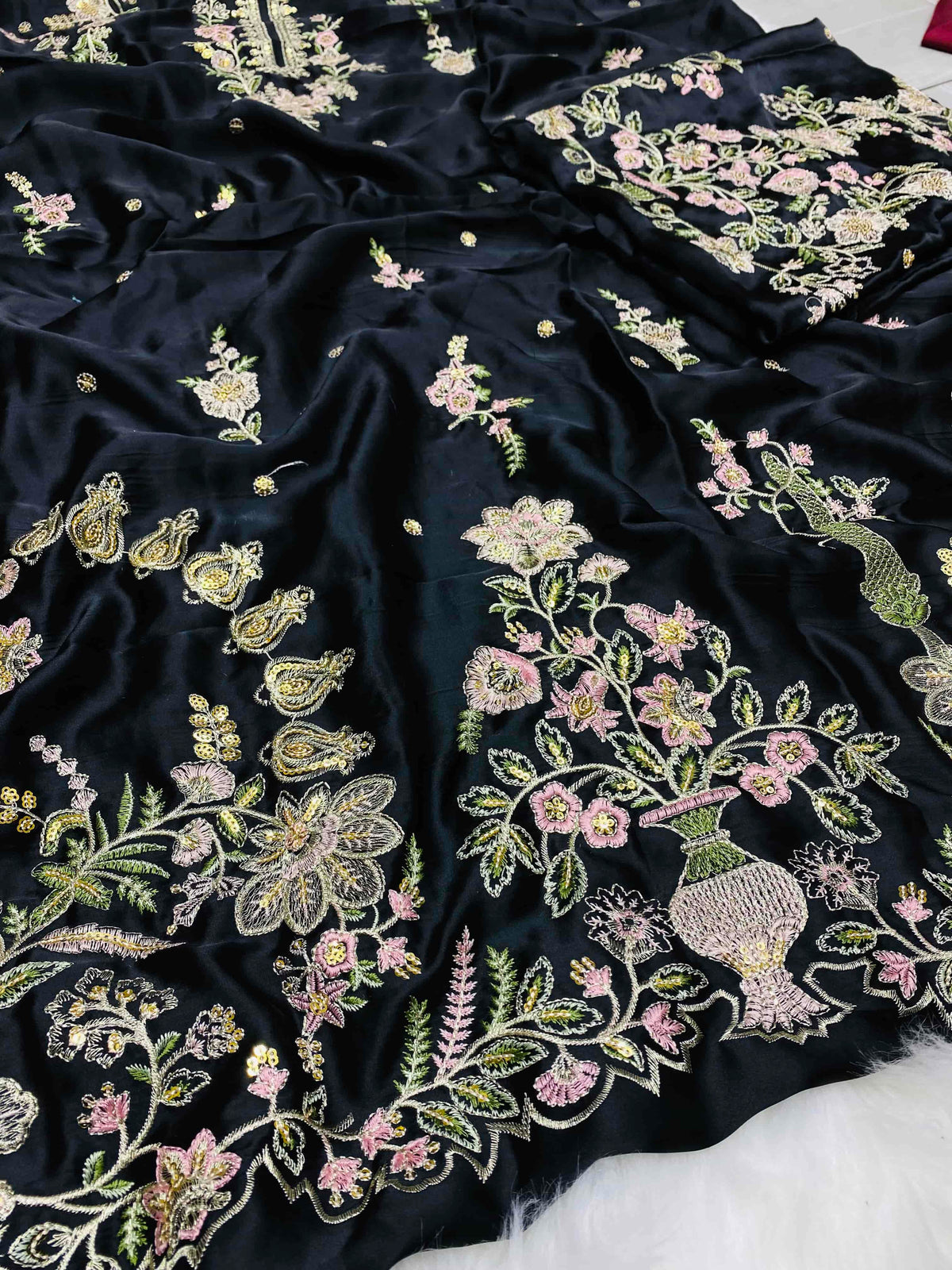 ETHNIC 2PC KAFTAN JET BLACK