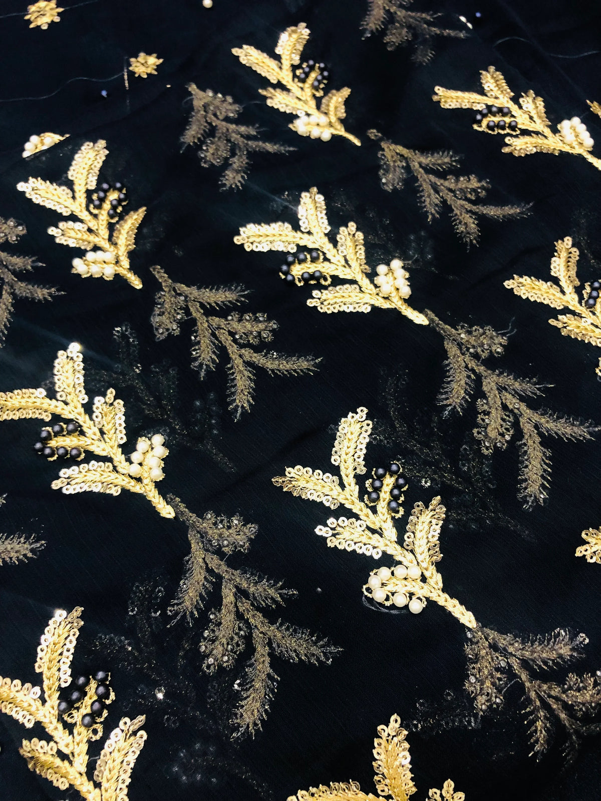 SHAFOON NAVY BLUE PEARLS DRESS