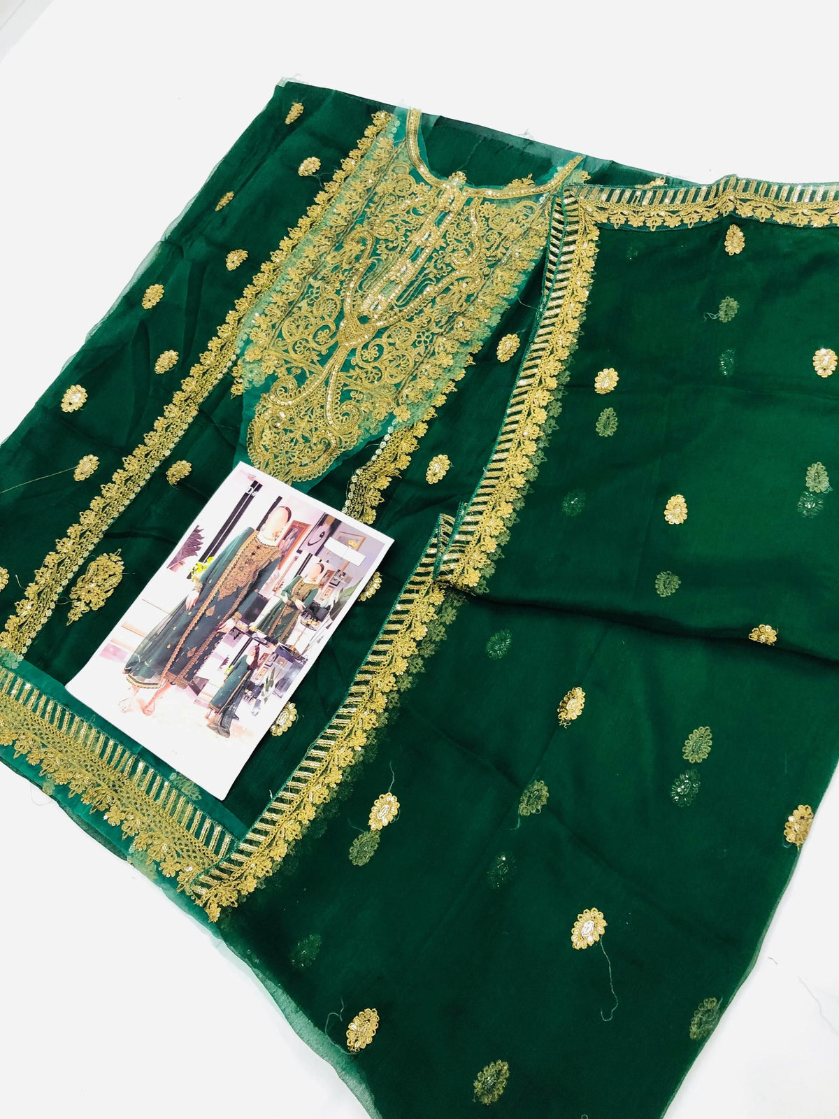 AJ BOTTLE GREEN SHAFOON - SR FABRICS
