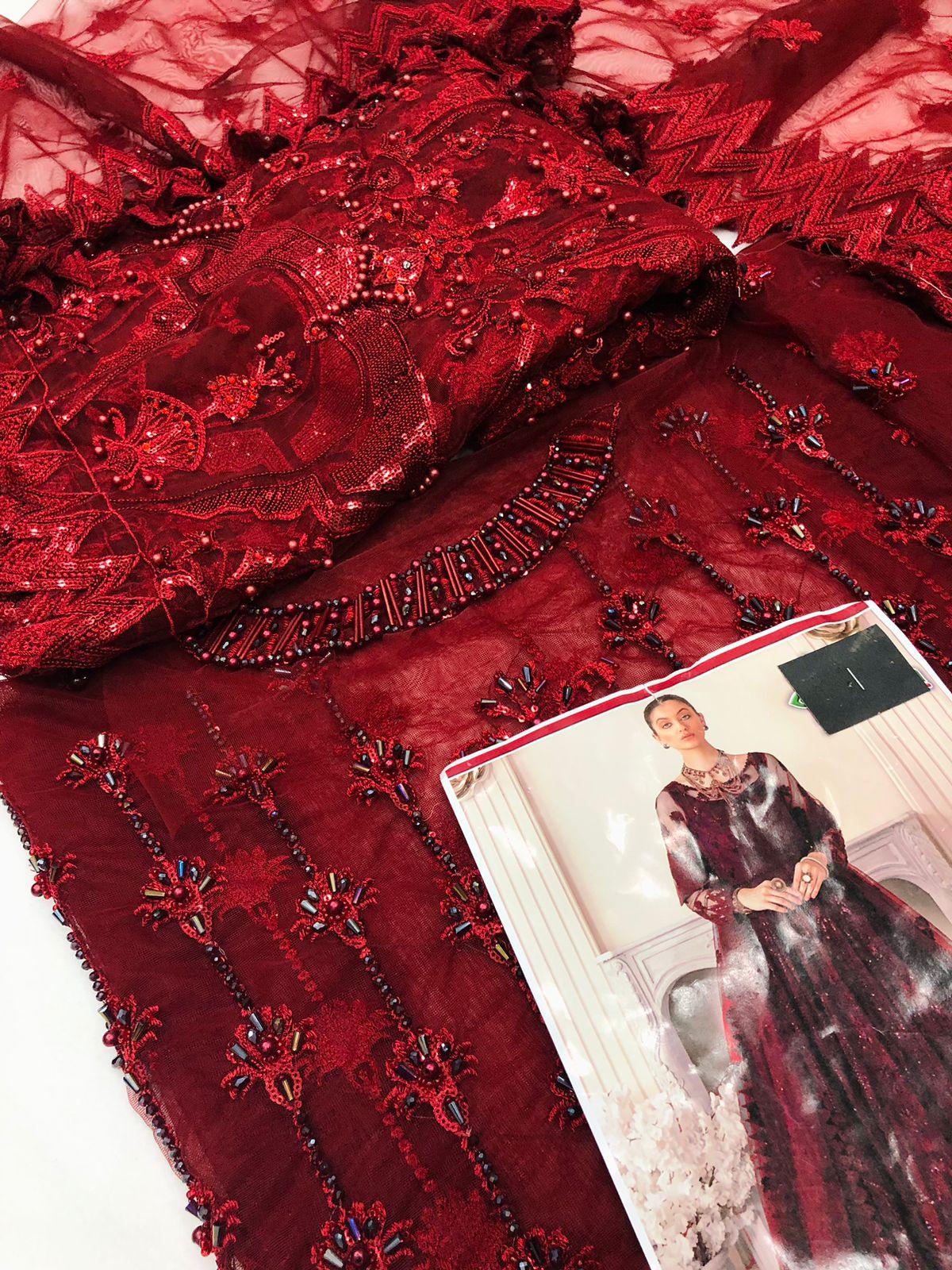 AKBER RED WINE NET MAKSI - SR FABRICS