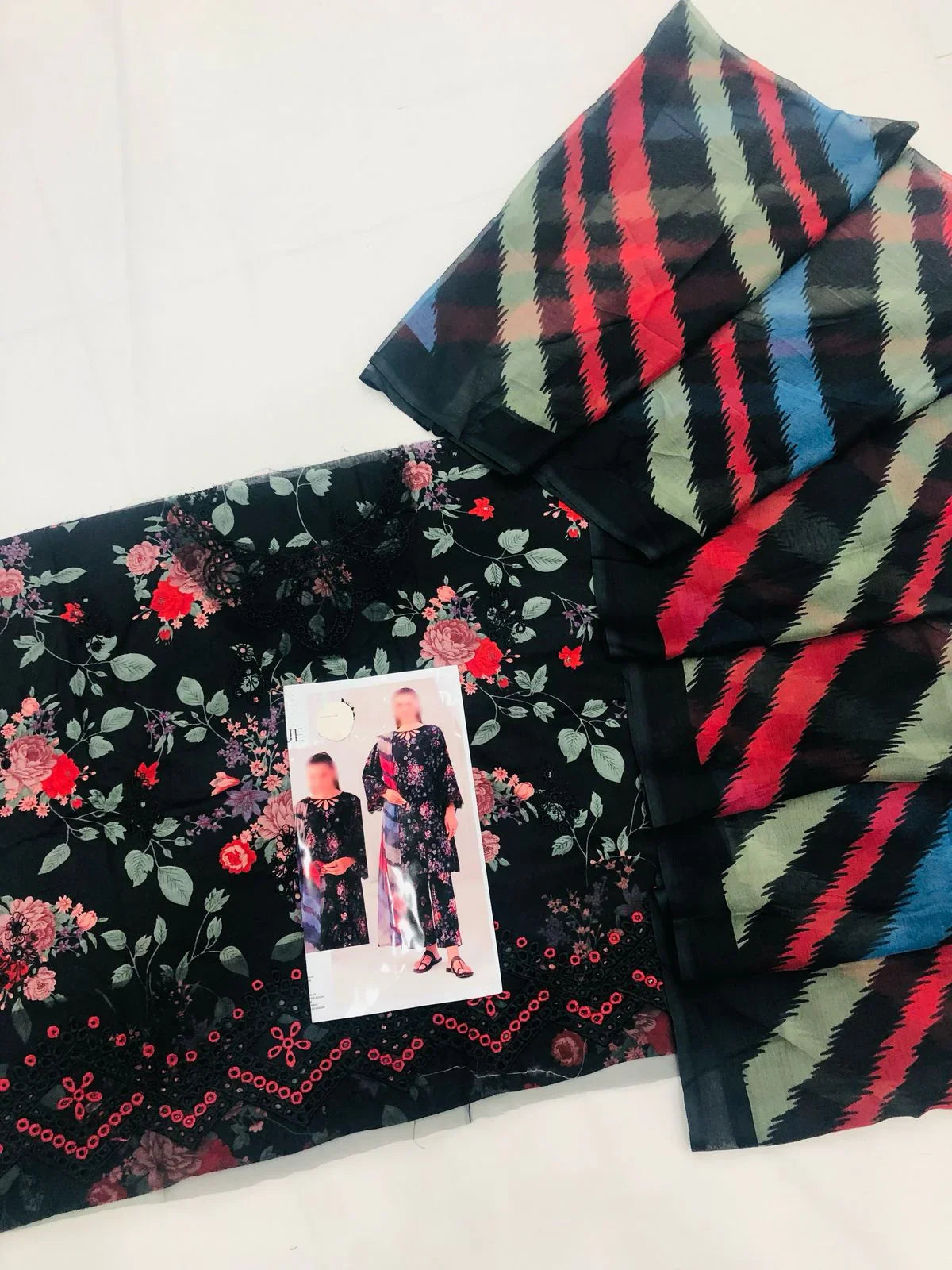 BAROQUE BLACK BOUQUET LAWN - SR FABRICS