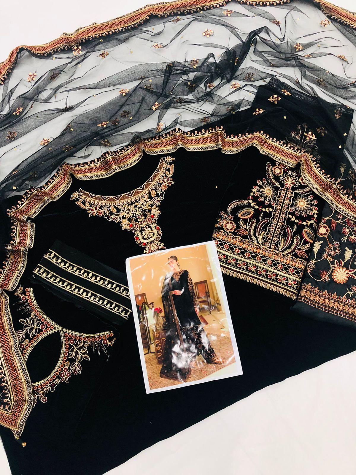 BAROQUE BLACK VELVET - SR FABRICS