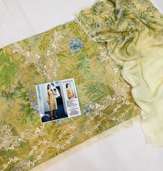 BAROQUE EMBROIDERED LAWN - SR FABRICS