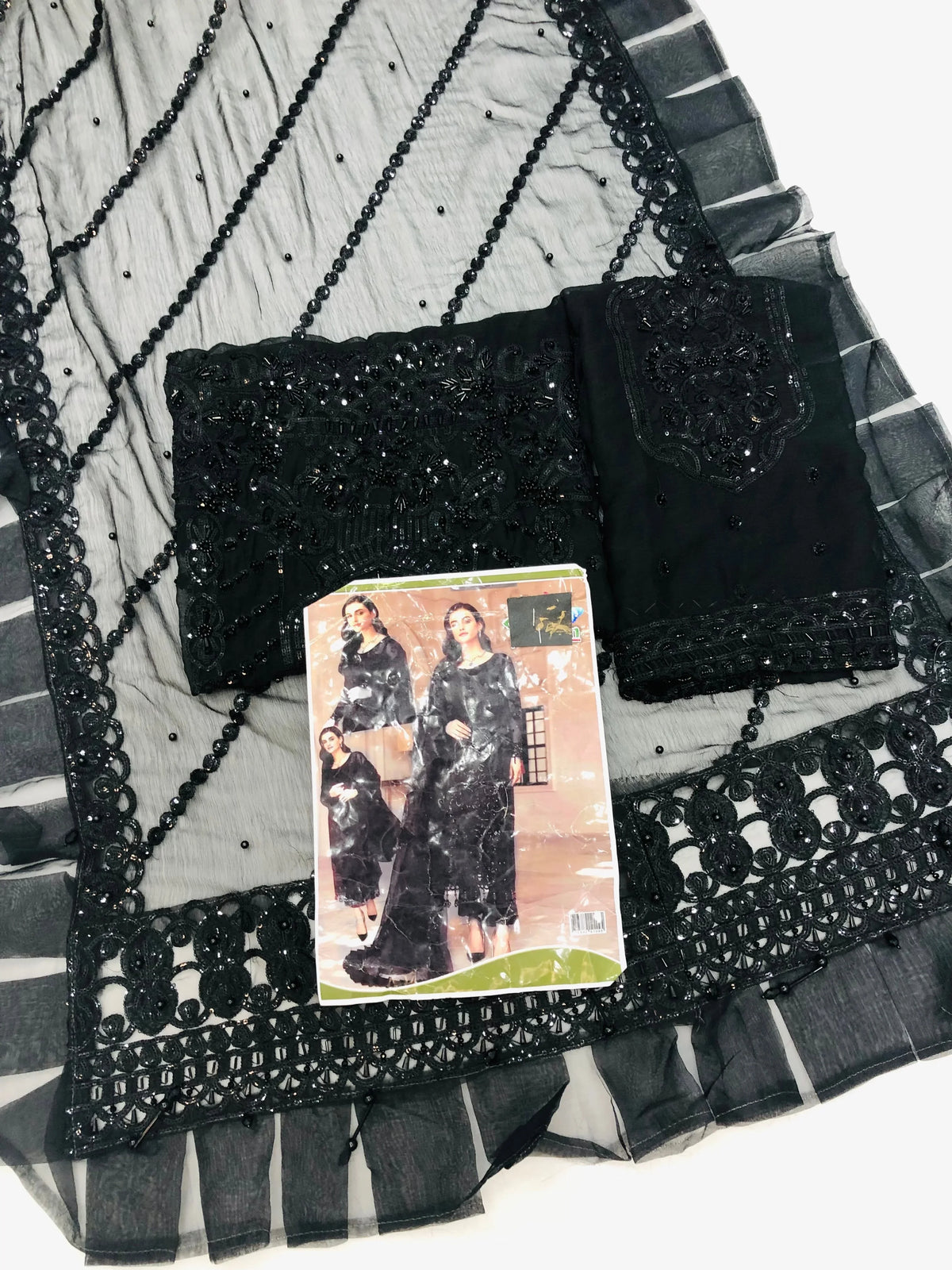 EMAAN BLACK CHIFFON - SR FABRICS