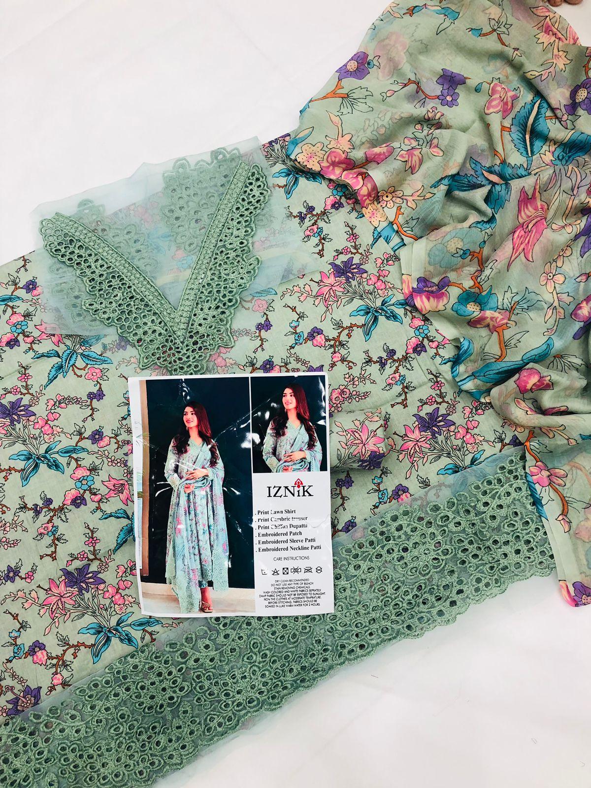 IZNIK MULTI PRINTED LAWN - SR FABRICS