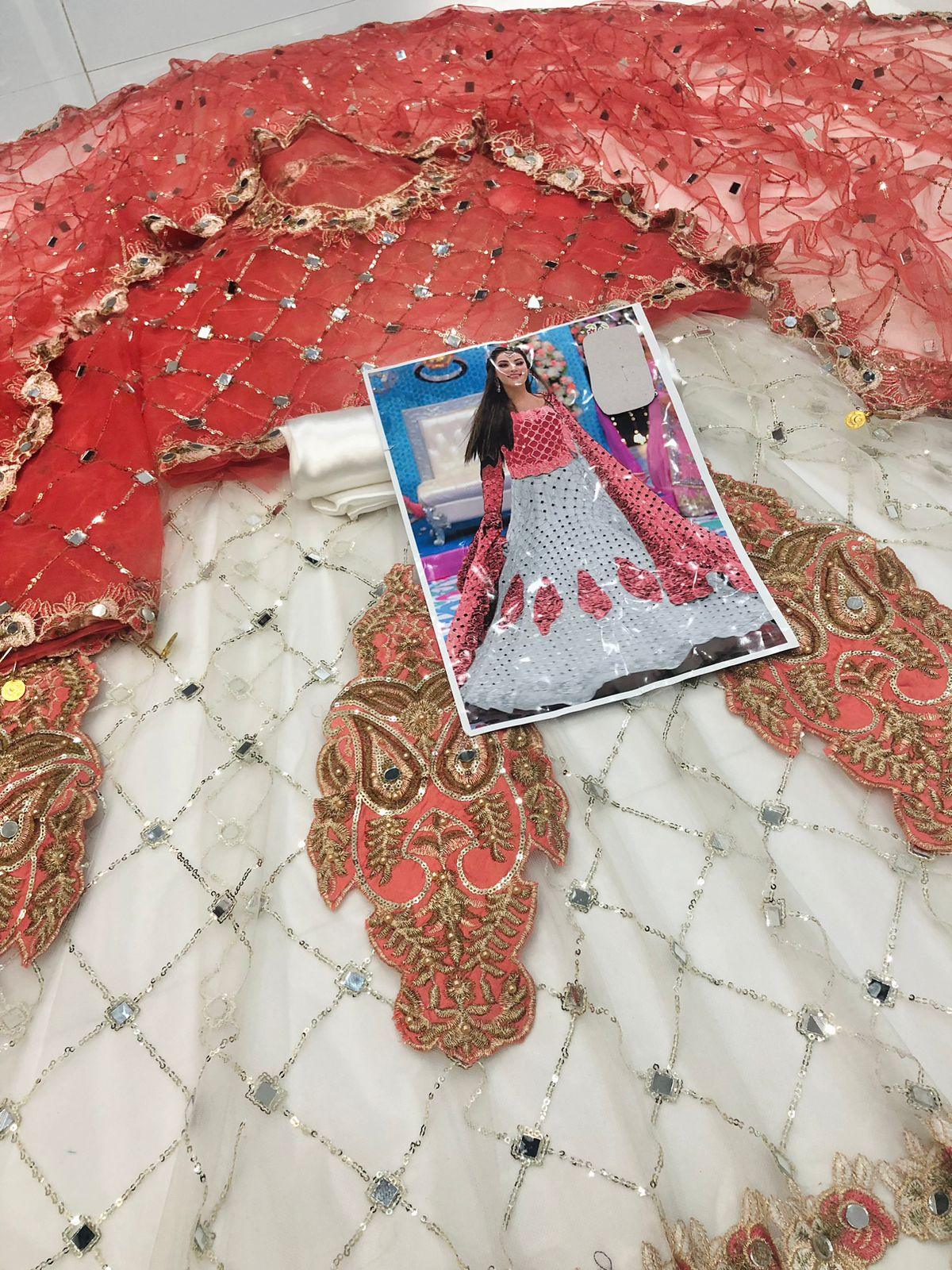 K WHITE PINK NET MAKSI - SR FABRICS