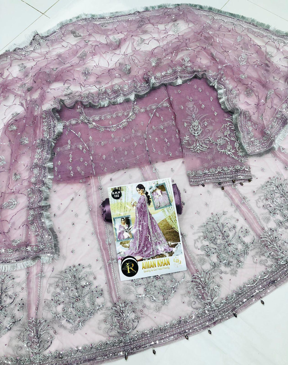 LIGHT PURPLE NET MAKSI - SR FABRICS