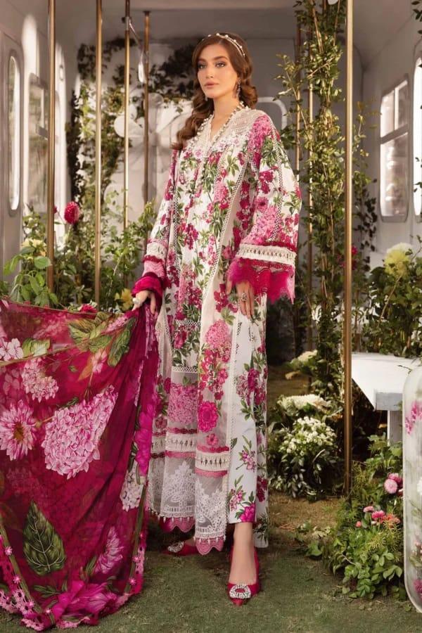 MARIA B DIGITAL EMBROIDERED LAWN - SR FABRICS