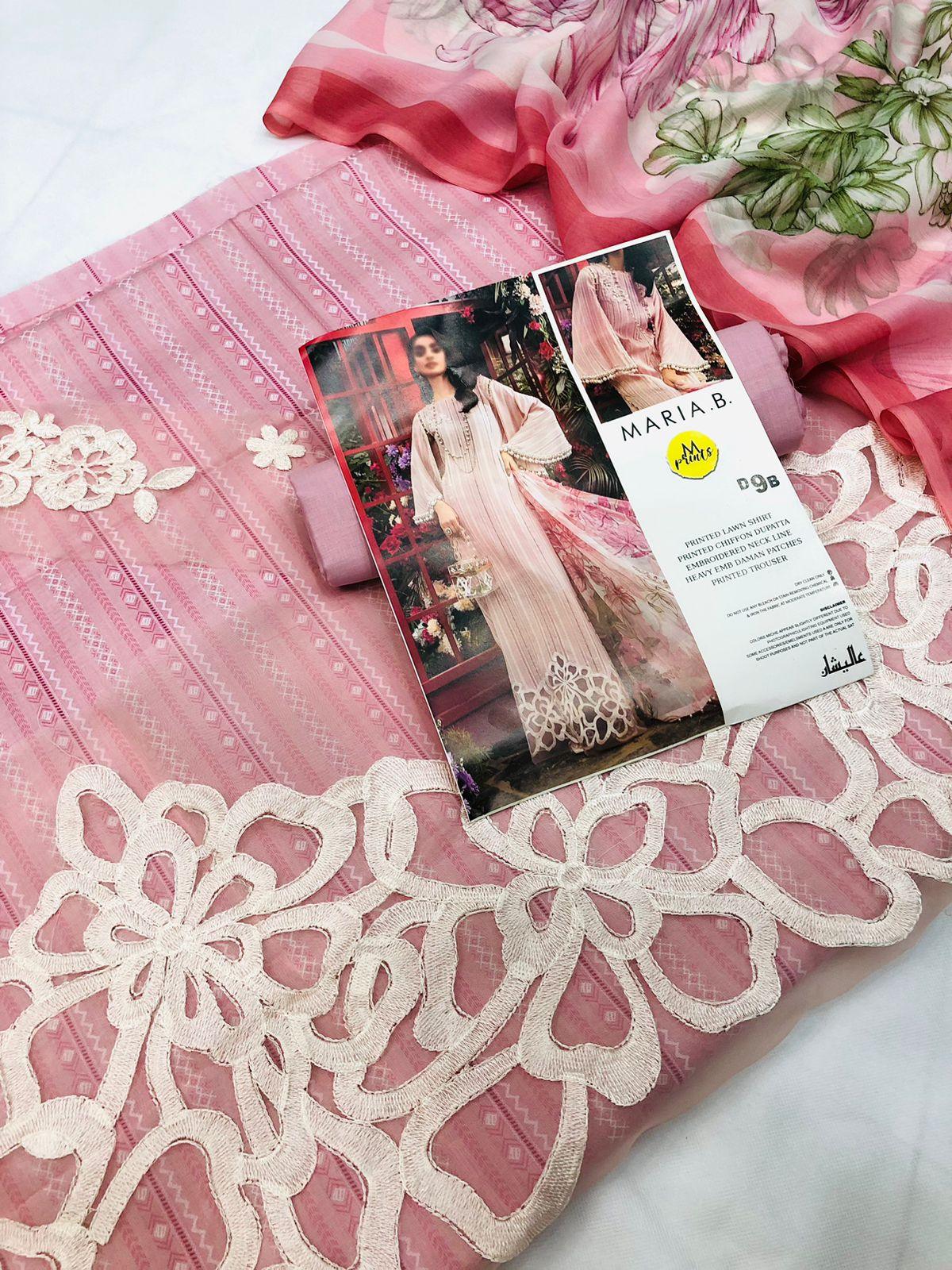 MARIA B PINK CUTWORK - SR FABRICS