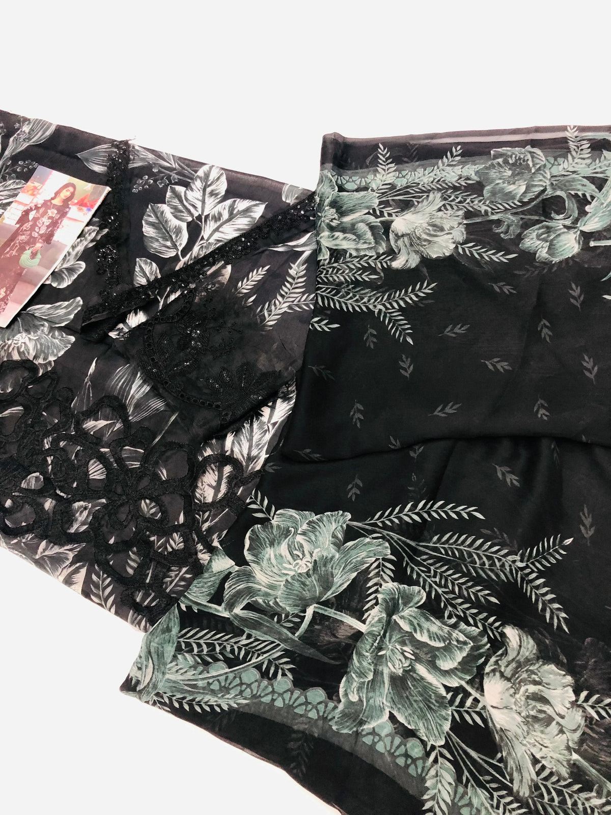 MB B - BLACK DIGITAL LAWN - SR FABRICS