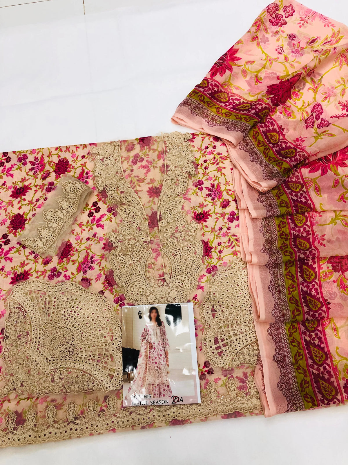 MB BABY PEACH LUXURY LAWN - SR FABRICS
