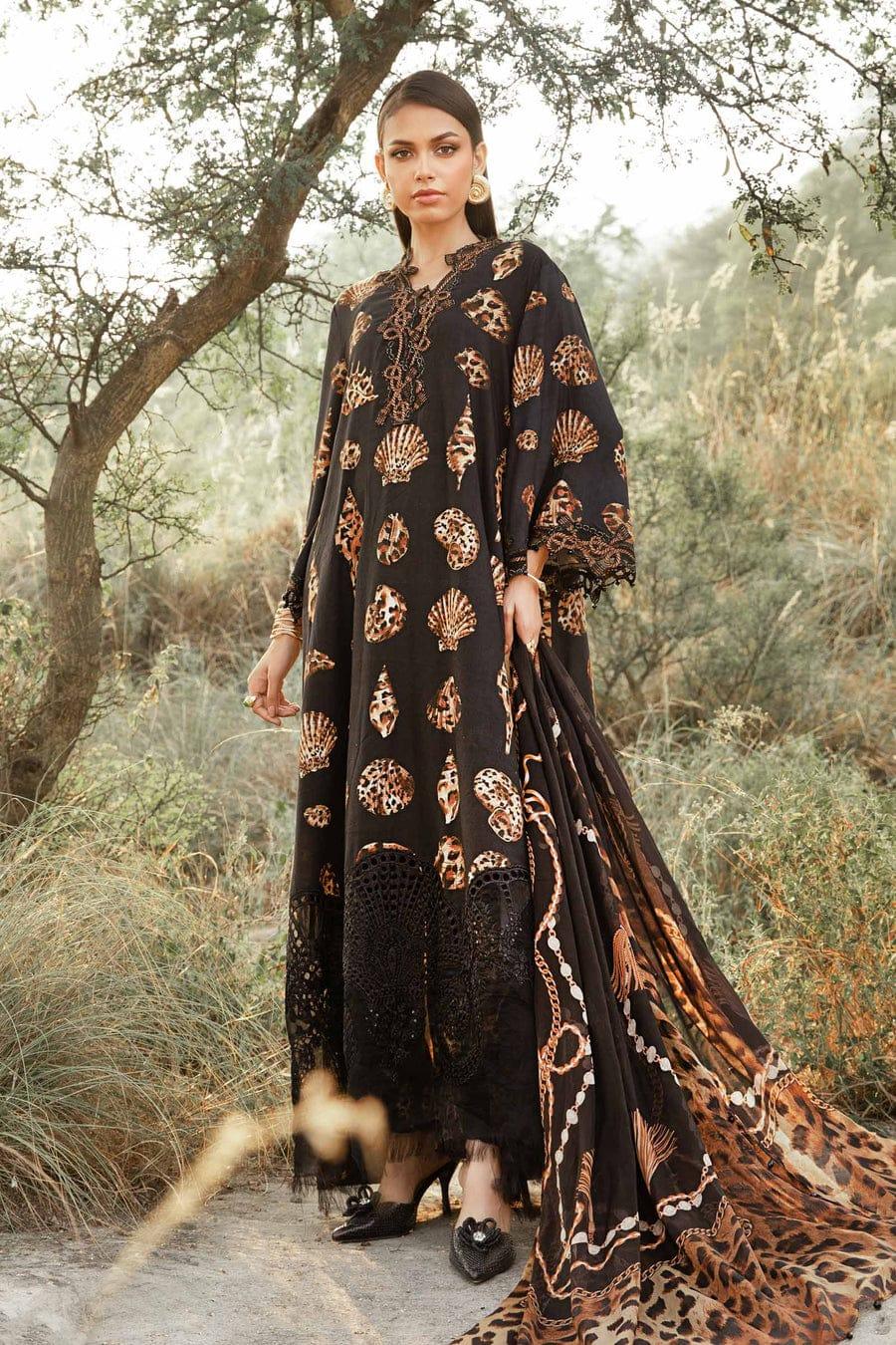 MB BLACK SHELLS DIGITAL LAWN - SR FABRICS