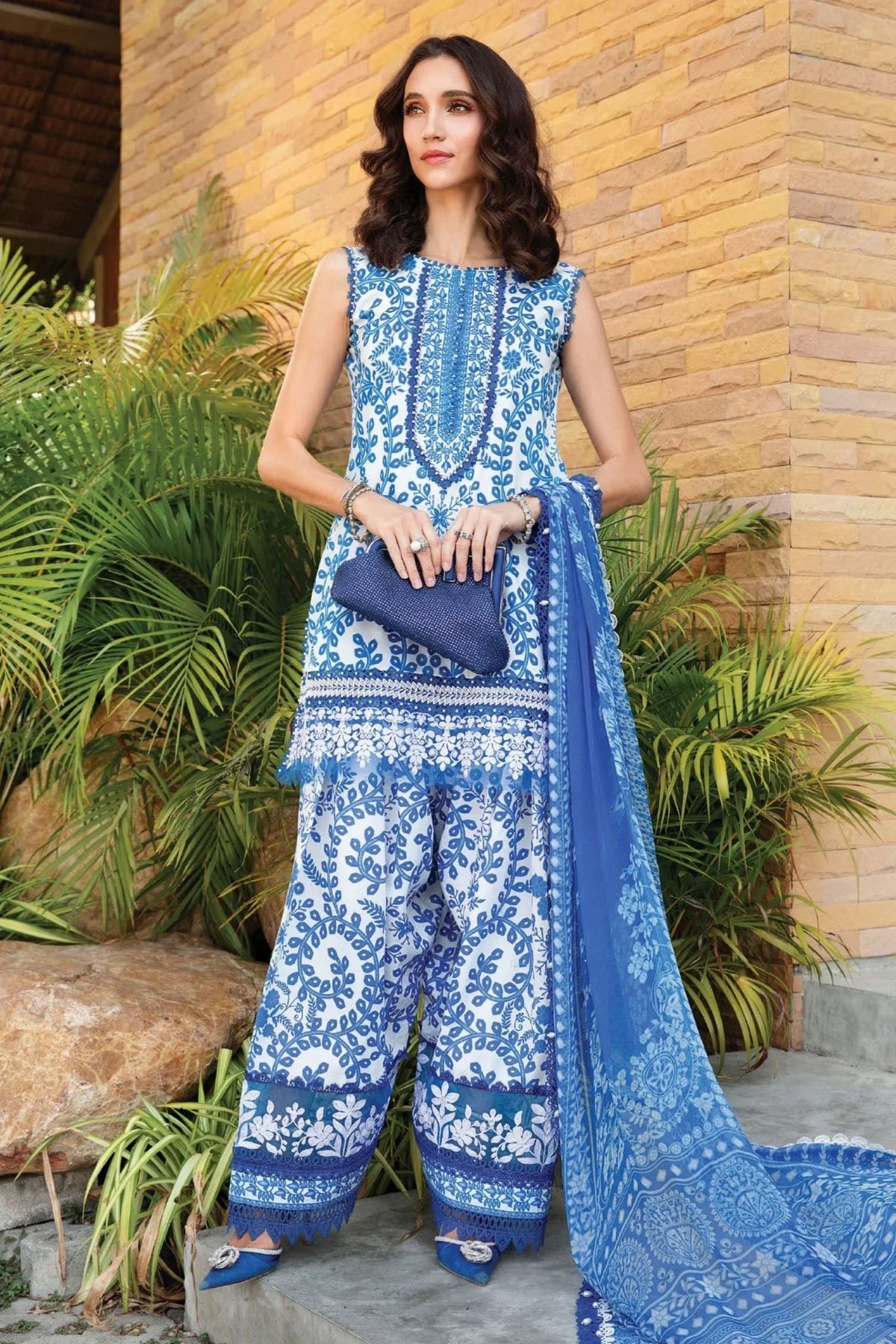 MB BLUE SNAKE DIGITAL LAWN - SR FABRICS