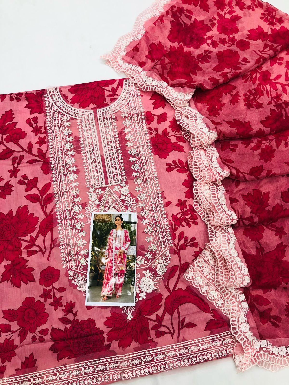 MB BLUSH PINK FLOWERS LAWN - SR FABRICS