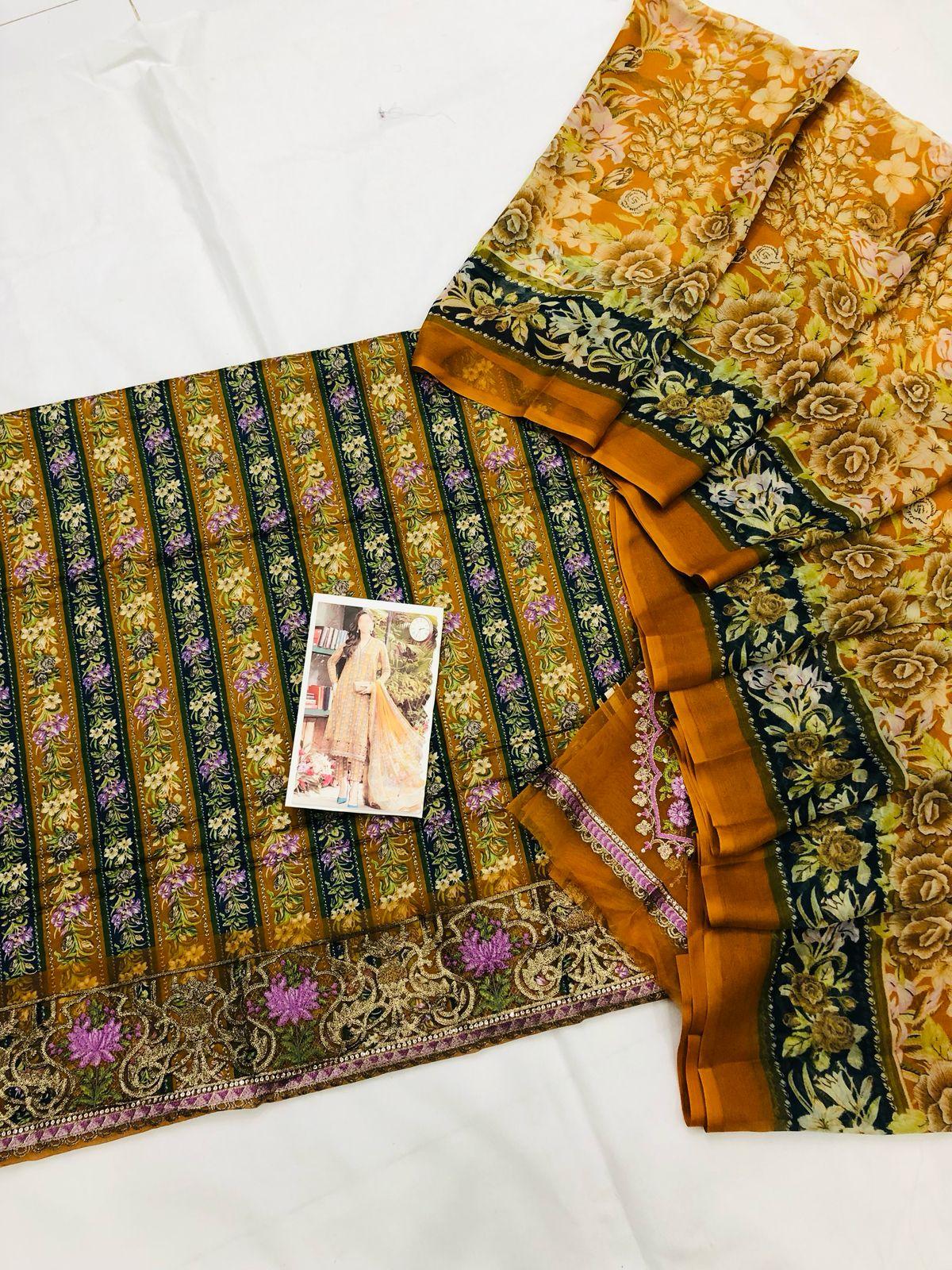 MB COPPER CHUNRI LAWN - SR FABRICS