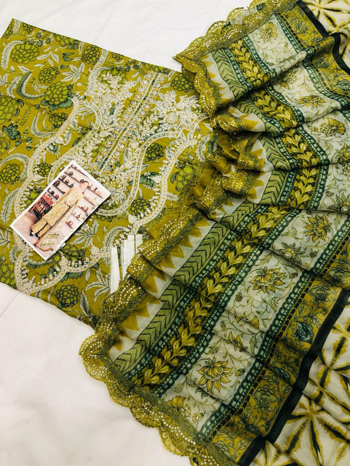 MB MEHNDI NE DIGITAL LAWN - SR FABRICS