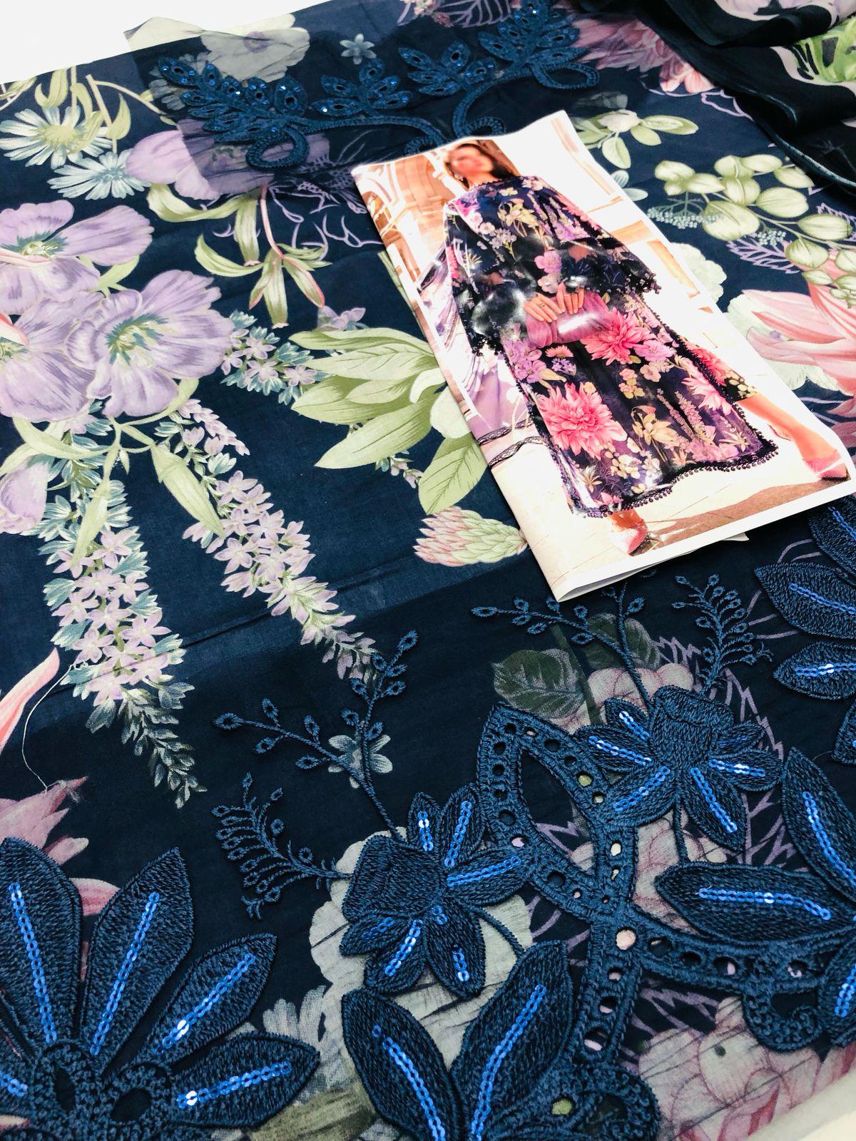 MB NAVY DIGITAL LAWN - SR FABRICS