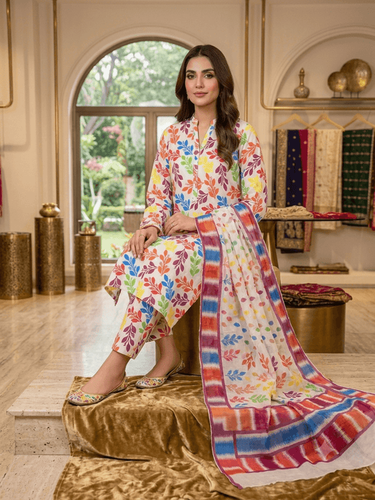 SWISS LAWN WHITE MULTI PATIYA