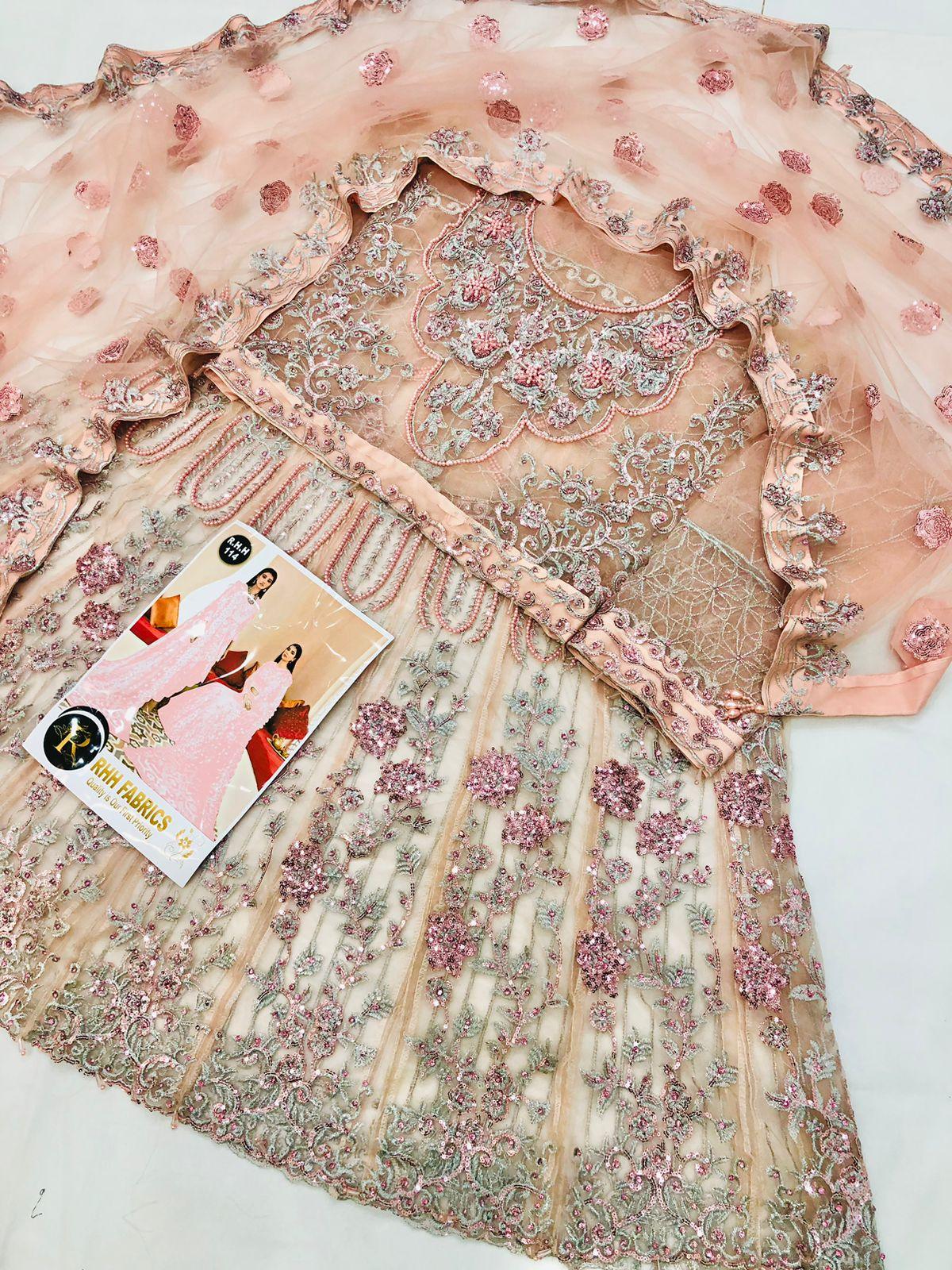 NET PEACH PINK MAKSI 114 - SR FABRICS