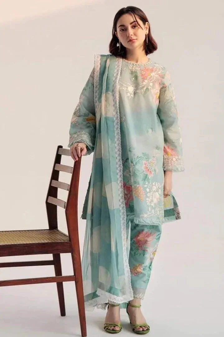 ZARA AQUA DIGITAL LAWN - SR FABRICS