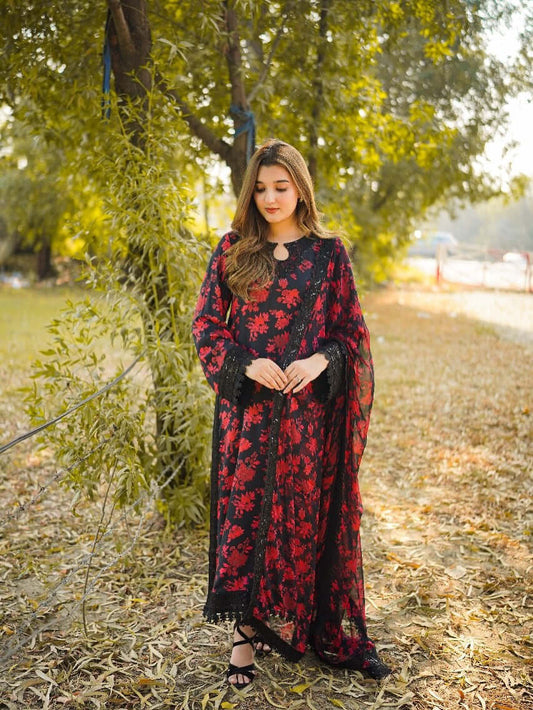 ANEELA BLACK DIGITAL LAWN R03