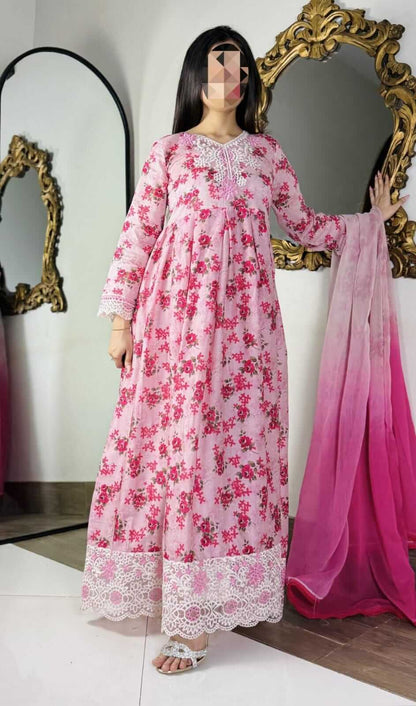 FAIZA SAQLAIN LUXURY LAWN FROCK