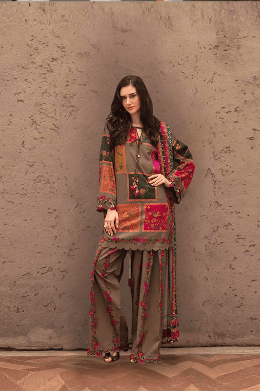 SWISS LAWN SKIN BROWN CHUNRI