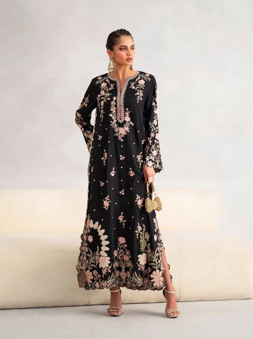 ETHNIC 2PC KAFTAN JET BLACK
