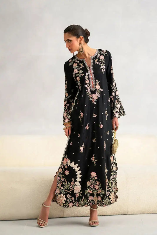 ETHNIC 2PC KAFTAN JET BLACK
