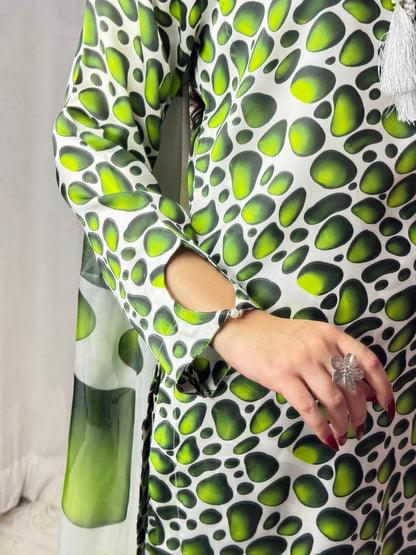 CHINA SILK 3D GREEN STONE