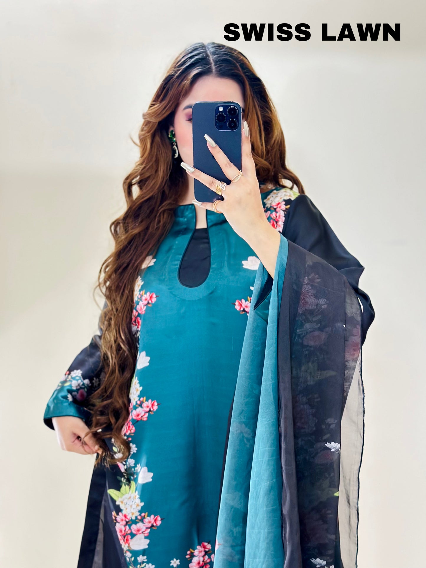 SWISS LAWN SEA GREEN BLACK
