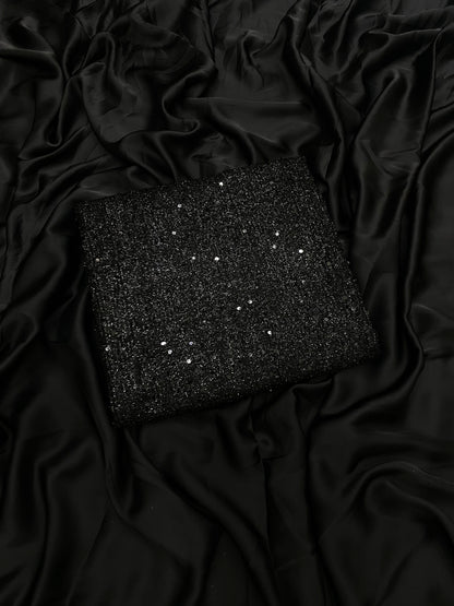 BLACK SEQUENCE SILK SAREE