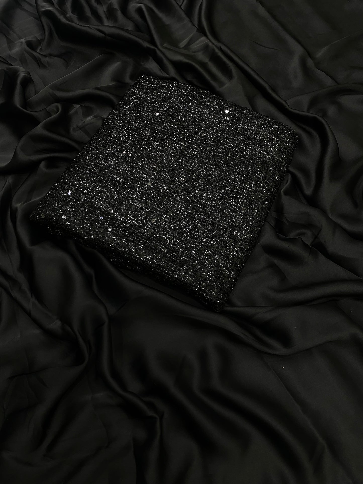 BLACK SEQUENCE SILK SAREE