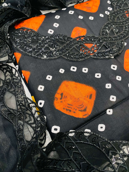 ANEELA BLACK CHUNRI LAWN