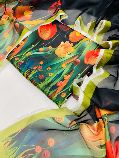 CHINA SILK 3D BLACK