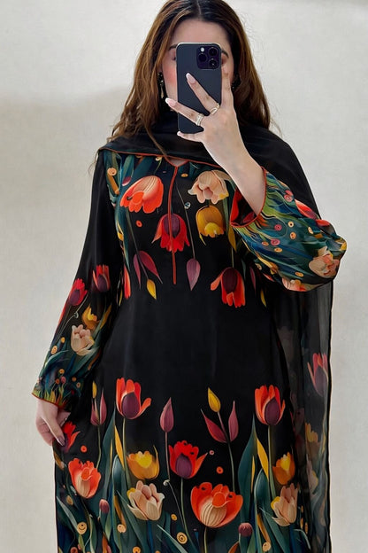 CHINA SILK 3D BLACK