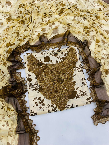 ANEELA SKIN BROWN DIGITAL LAWN