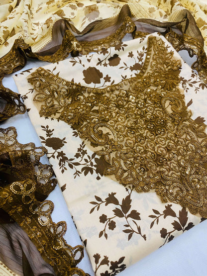 ANEELA SKIN BROWN DIGITAL LAWN