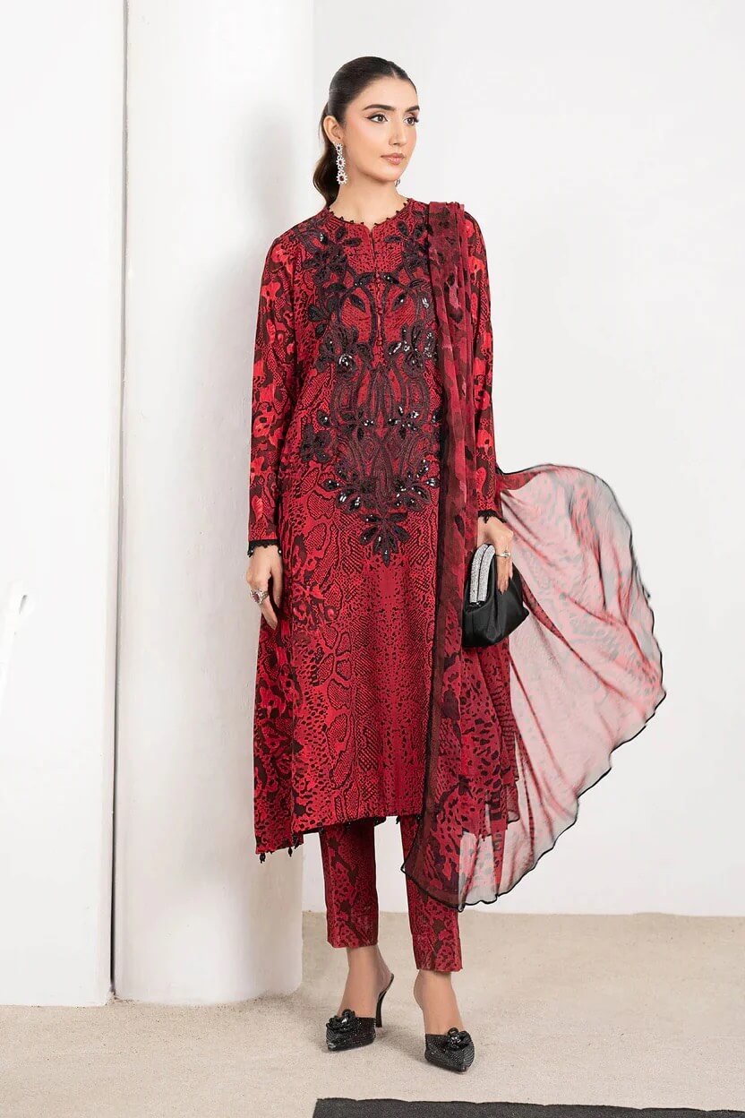 MB REDISH TIGER PRINT LAWN