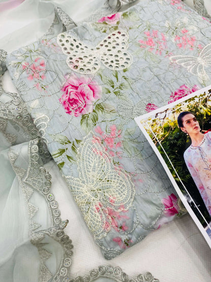 MB GREY BUTTERFLY LUXURY LAWN