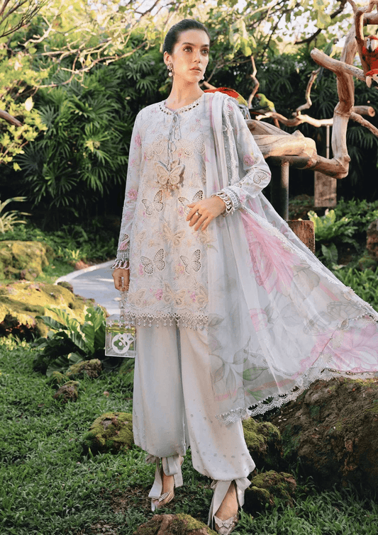 MB GREY BUTTERFLY LUXURY LAWN